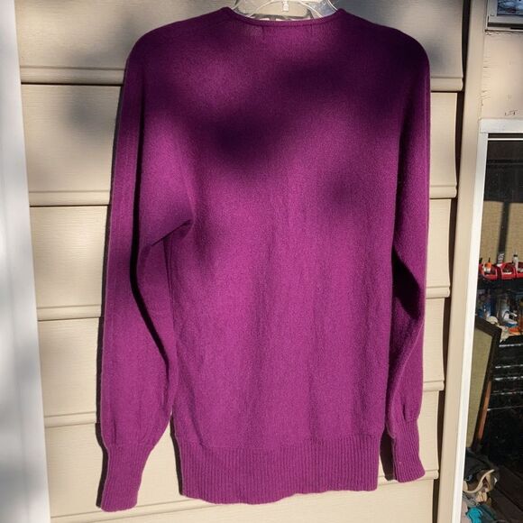 Design History pure cashmere deep v neck sweater color purple - Picture 3 of 4